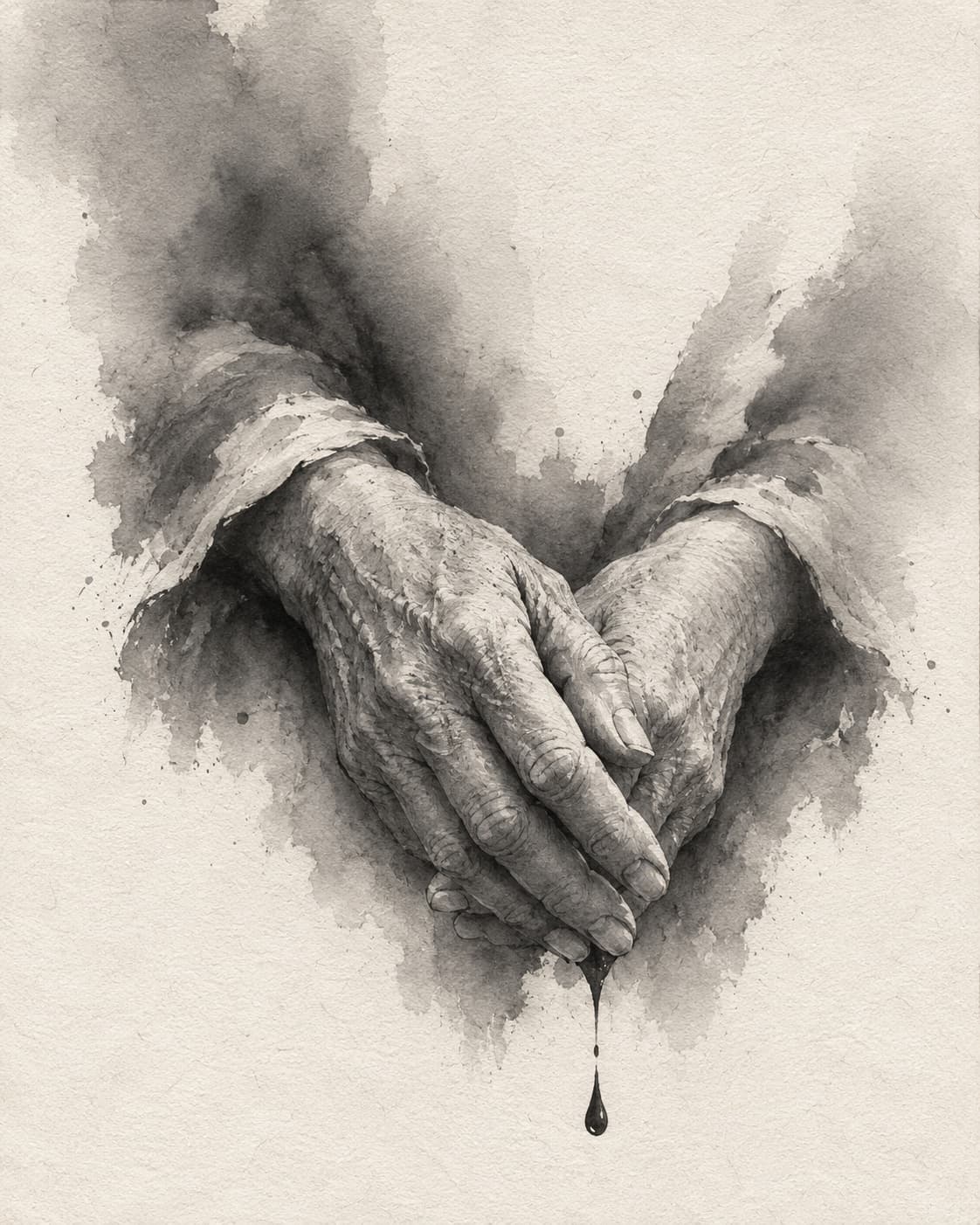 Ink-wash artwork for Ankaha Darda, the unspoken ache